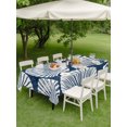 thumbnail image 4 of Outdoor Tablecloth with Umbrella Hole for Patio/Picnic/Party/Camping, Navy Blue Scallop Coastal Waterproof Table Cloth Rectangle Table Cover Washable, Summer Beach Nautical (52"x 70"), 4 of 9