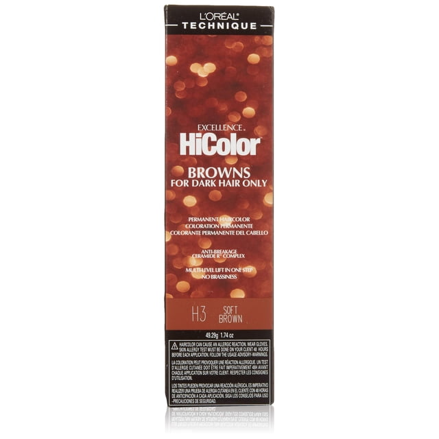 L'Oreal Paris Excellence HiColor Color de cabello marrón suave 1.74 onzas