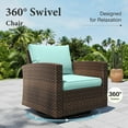 thumbnail image 2 of MF Studio 9-Seater Outdoor Patio Furniture Set with Swivel Chair Sofa and Fire Pit Table Wicker Patio Sectional Conversation Set Blue, 2 of 9