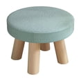 thumbnail image 2 of geerera Round Foot Stool, Upholstered Fabric Ottoman with Solid Wood Legs, Lightweight Padded Seat for Entryway Living Room, for Home Furniture Supplies, 2 of 6