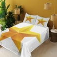 thumbnail image 3 of Ambesonne Yellow Fitted & Top Sheet Set with Shams, Single Yellow Ombre Star, Yellow White, 3 of 5