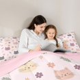 thumbnail image 4 of Manfei Kawaii Kitten Twin Comforter Sets, Boho Flower Floral Bedding Set, Pink, Pink Reversible, 2pcs, 1 Comforter and 1 Pillowcase, 4 of 7