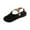 Black, variant on Bxsruta Wide Wrap-Around Strap Sandals with Contrast Sole, Women's Breathable Flat Heel Summer Footwear for Vacation/Daily Use