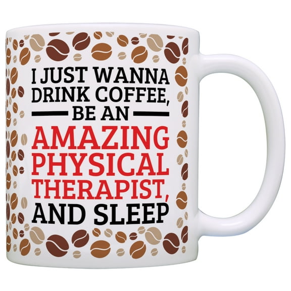 ThisWear Physical Therapy Gifts Drink Coffee Be Amazing and Sleep Gag 11 ounce Coffee Mug Coffee Bean