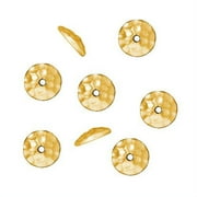 22K Gold Plated Pewter Hammered Bead Caps 6mm (8)