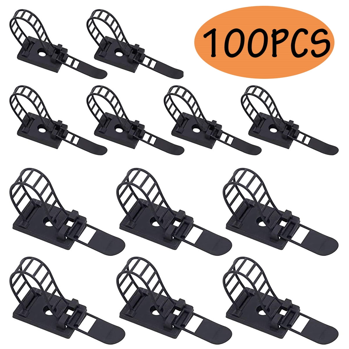 KABUER Zip Ties Cable Management Cable Ties Zip Desk Wire Organizer 100 PCS Cable Ties Zip Cable Management Under Desk