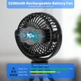 thumbnail image 2 of Ventilador para cochecito (negro), ventilador de refrigeración con clip, ventilador personal con batería portátil de 5200 mAh, adecuado para accesorios para cochecito, pedal para cochecito, esencial para viajes y vacaciones JM, 2 of 5
