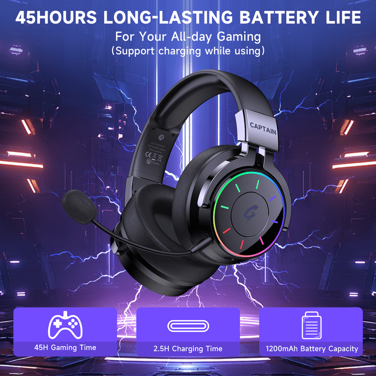 AYEDLOE Wireless Gaming Headset with Microphone for PS5 PC Switch