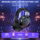 thumbnail image 3 of AYEDLOE Auriculares Inalámbricos para Juegos para PS5, Switch, PC, Auriculares Bluetooth PS5 con Micrófono con Cancelación de Ruido, Sonido Estéreo, Batería de 45H+, Negro, 3 of 9