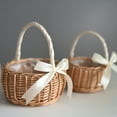 thumbnail image 3 of Flmtop Flower Basket Woven Hand-Held Wicker Decorative Picnic Storage Basket for Home, 3 of 11