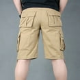 thumbnail image 4 of Herrnalise Mens Work Shorts 9" Work Pants for Mens Portable Phone Charge Shorts Multi Pokets Cargo Shorts Comfy Cotton blend Shorts Khaki, 4 of 6