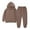 Brown, variant on 2 Piece Outfits Set Hoodie Long pant for Child Toddler Kid's Tracksuits 2 Piece Hoodie Tracksuit Set Activewear Solid Sweatshirt Sweatpant Sports Set For Boys Girls Sweatsuit on Clearance