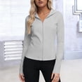 thumbnail image 2 of Camisetas de Cuello de Manga Larga para las Mujeres con Cremallera Frontal con Cintura Cinqueada Upf Protección Solar, Camisetas de Manga Larga para las Mujeres, 2 of 8