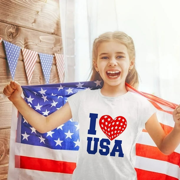 Gibobby blusas y camisas para ninos camisetas con estampado de texto i love usa para ninos pequenos camiseta con bandera americana camisetas