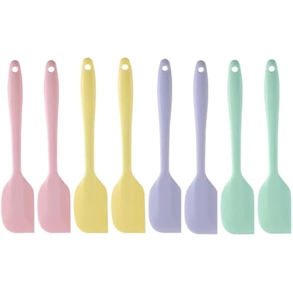 8 Pack Mini Silicone Spatula Set, 8.3 Inch Small Rubber Spatula Heat Resistant, Heat Flexible Silicone Spatulas Cake Spatula Scraper Cooking for Mixing, Baking, Non Stick Pans