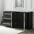 thumbnail image 5 of Steve Silver Camila Indoor Modern 66" Width Sideboard with Gray Genuine Marble Top, Ebony, 5 of 5