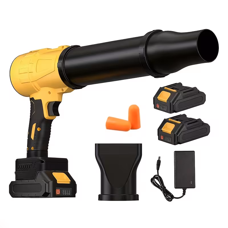 Electric Cordless Leaf Blower with Nozzle Set, 2x Batteries, Charger, 34000RPM Stepless Speed Control, Rechargeable Handheld Portable Jet Air Blower Turbo Fan