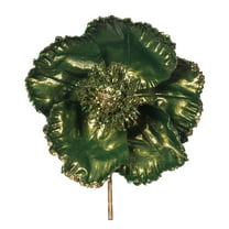 Vickerman 14" Artificial Green Pearl Glitter Poppy 8" Flower Head 3/Bag. This flower features eye-catching glitter accents that will take your decorating project to the next level. Includes 3 pieces p