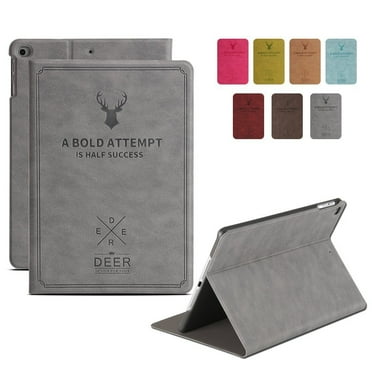 iPad PRO 10.5 Air 3 [ PRO 10.5 Inch Air 3rd Gen ] A1701 A1709 A1852 A2152 A2123 A2153 A2154 Folio Deer Pattern Protective Sleek & Classic Design Smart Cover - Gray