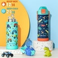 thumbnail image 5 of Kids Insulated Stainless Steel Water Bottle for Travel School Boys Girls, Kids Cup 18oz Leak Proof Vacuum Tumbler with Pop-Open Straw & Spout 2-in-1 Lid, Mermaid, 5 of 7