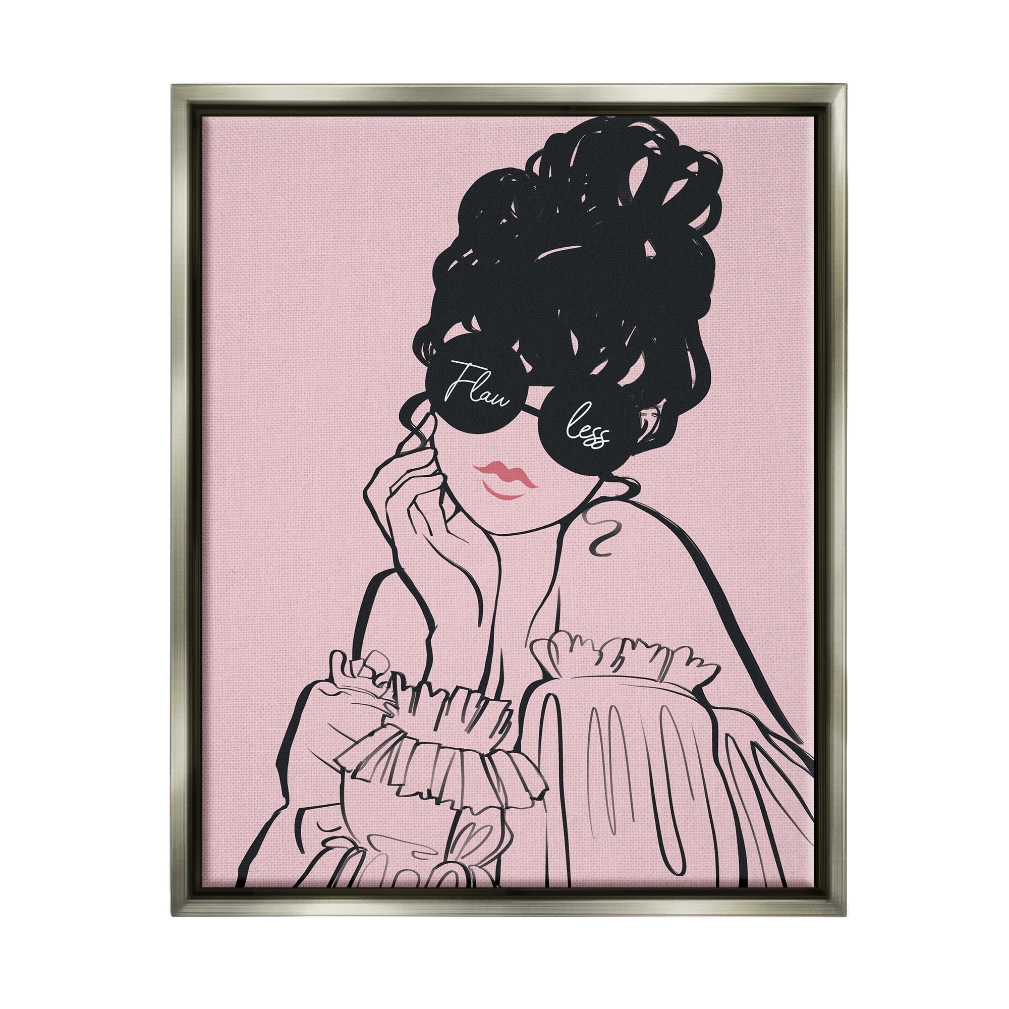 Stupell Industries Flawless Text Bold Pink Glam Fashion Woman Graphic Art Luster Gray Floating Framed Canvas Print Wall Art, Design by Ziwei Li