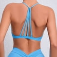 thumbnail image 4 of Womens Bras Yoga Solid Sleeveless Cold Shoulder Casual Tanks Blouse Tops Intimates Comfortable Bras for Women Blue L, 4 of 4