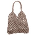 thumbnail image 4 of Woven Beach Bag Bags for Women Vacation Lady Tassel Shoulder Mother Grey, 4 of 8