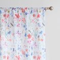 thumbnail image 3 of Fragrantex Multi Floral  Sheer Curtains 63 inch Length Watercolor Flower Linen Bedroom window Curtains, Rod Pocket, 2 Panels, 3 of 6