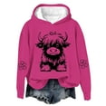thumbnail image 3 of Aboser Womens Y2K Hoodies Trendy Cow Graphic Sweatshirts Fall Casual Outfit 2026 Comfort Breathable Long Sleeve Hooded Tops Loose Fit Preppy Clothes Hot Pink L, 3 of 4