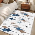 thumbnail image 4 of 3'x5' Area Rugs, Blue Brown Diamond Indoor Outdoor Area Rug for Living Room Bedroom, Modern Geometric Middle Century Washable Bathroom Rugs Kitchen Floor Carpet Mats Home Decor Aesthetic, 4 of 8