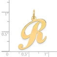 thumbnail image 4 of 14K Yellow Gold Large Fancy Script Initial R Charm, 4 of 4