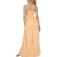thumbnail image 3 of HAPPY BAY Women's Solid Smocked Maxi Evening Slit Dress Casual Tube Top Strapless Dresses for Women One Size Peach, Solid, 3 of 3