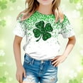 thumbnail image 2 of Toddler Girl Shirts 6t St Patricks Day Funny Shamrock Short Sleeve Comfy Sports T-Shirt Children's Shirts 3-4 Years, 2 of 4