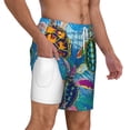 thumbnail image 3 of Balery Little Sea Turtles Mens Swim Trunks Swim Shorts for Men Quick Dry Inseam Beach Shorts with Compression Liner Pocket-Large, 3 of 9