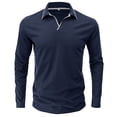 thumbnail image 3 of Tanhomme Men's Polos Shirt Long Sleeve Quick-Drying Athletic Performance Shirts Male Autumn And Winter Solid Color Lapel V Neck Oversized T Shirt Top, 3 of 7