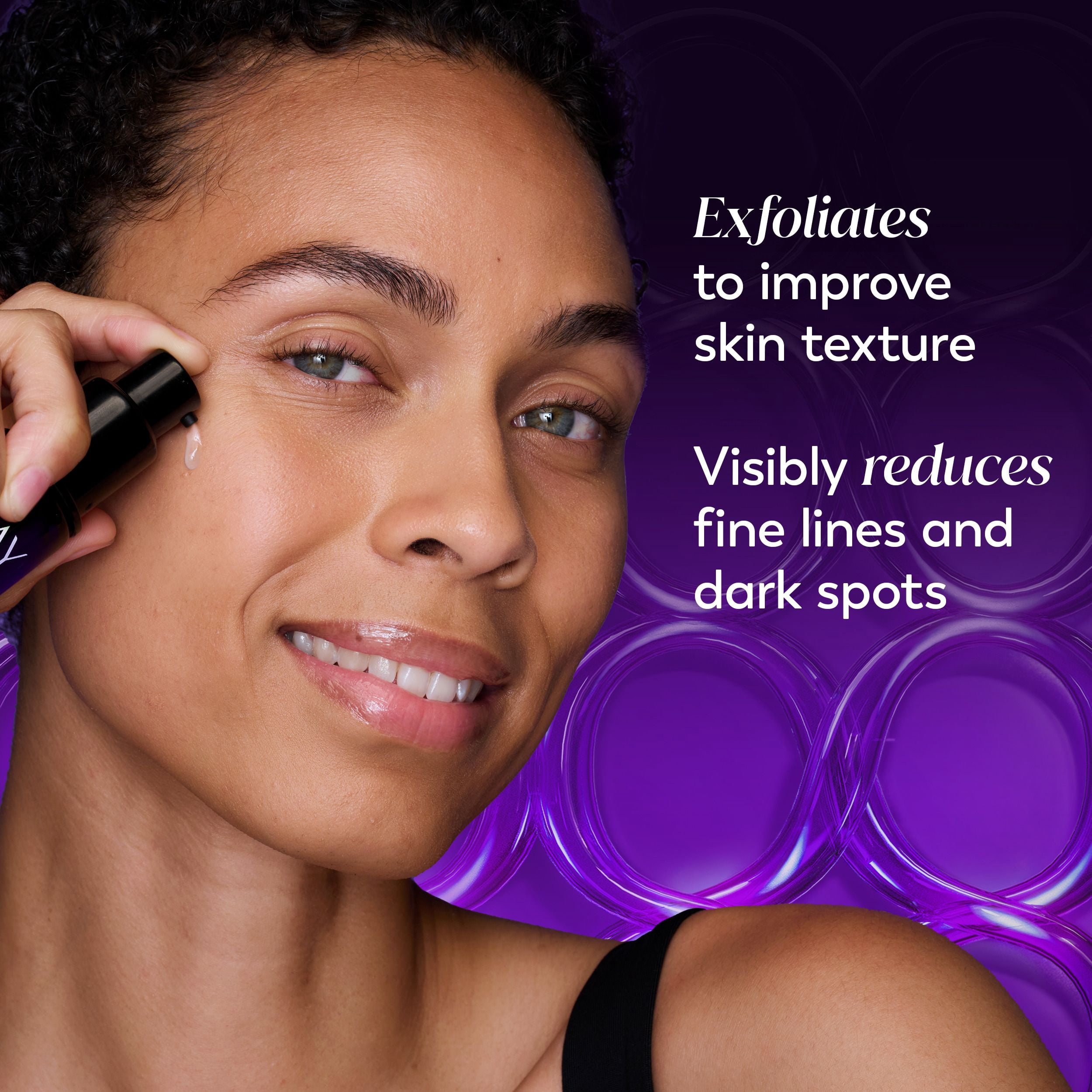 Soin exfoliant de nuit Olay Regenerist avec acide glycolique, soin ravivant et exfoliant, AHA, restructurant, texture lisse, illumine le teint, sérum de nuit léger pour un teint radieux