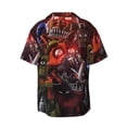 thumbnail image 6 of Lsque Five Nights At Freddy'S print Men's Cuban Collar Short Sleeve Shirt Summer Beachwear Casual Button Down Fashionable Vacation Leisure Shirt-3X-Large, 6 of 7