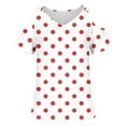thumbnail image 3 of Mode Décontractée pour Femmes Imprimé Manches Courtes Col Rond Blouses Chemises, 3 of 4