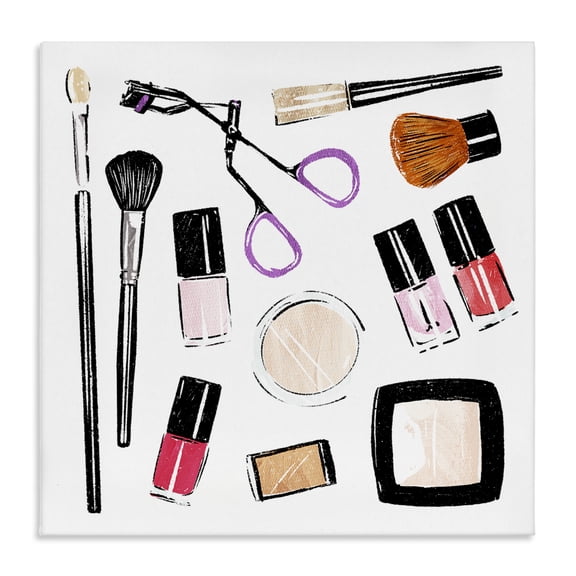 Stupell Industries Art Deco Make Up Tools Beauty Canvas Art, 30 x 30, by Milli Villa