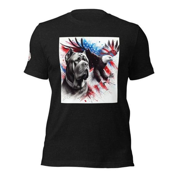 Cane Corso 4th of July Unisex t-shirt (Black Heather, XS)