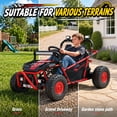 thumbnail image 6 of Conchico 36V Powered Ride on Toy for Big Kids, 2 Seater Electric Ride on Car with Rear Wheel Suspension, Bluetooth, Max Speed 8 mph, Aged 6+, Red, 6 of 8