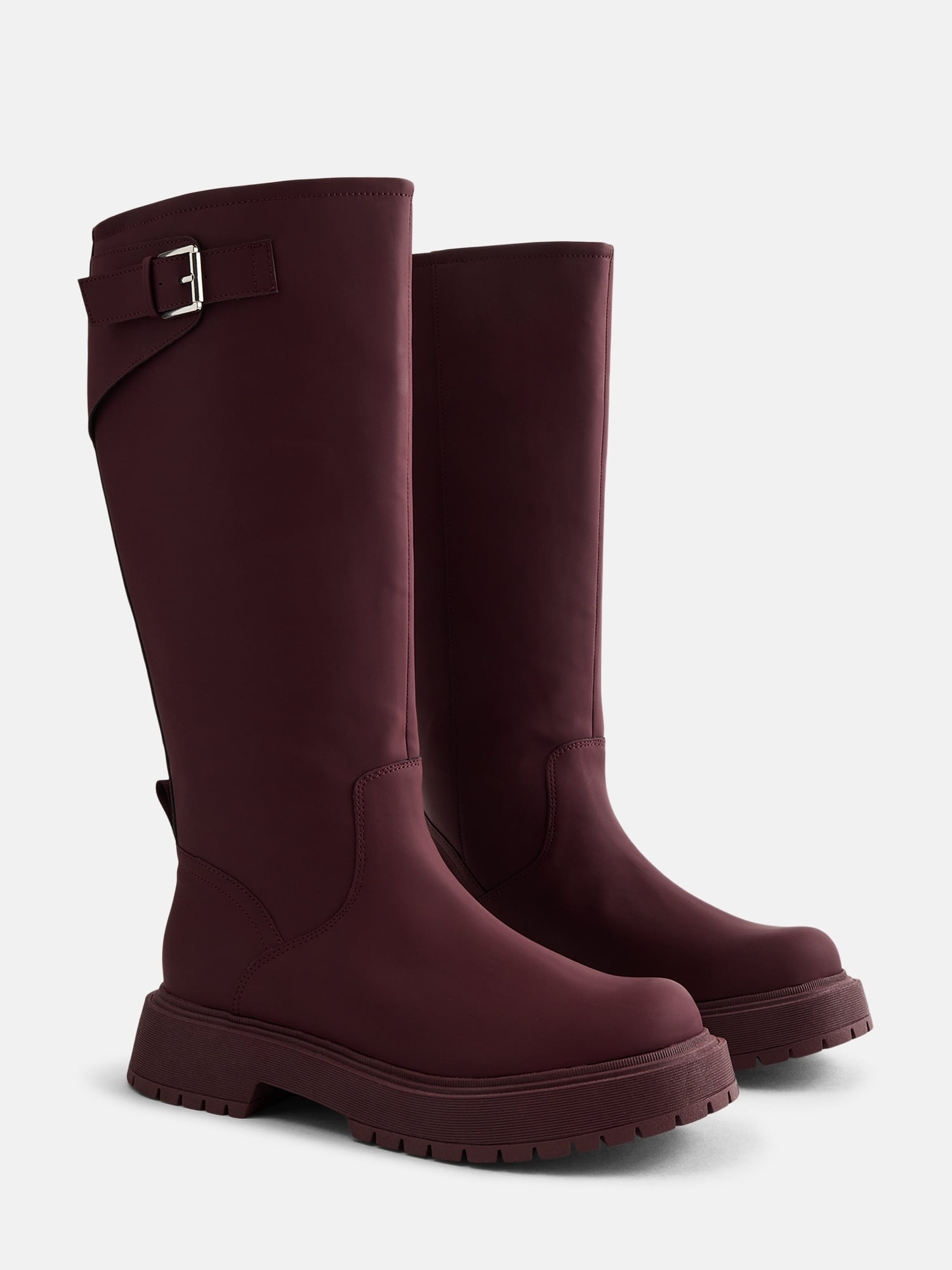 No Boundaries Women’s Buckled Chunky Heel Sun Boots