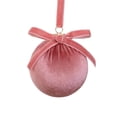 thumbnail image 2 of Velvet Fabric Covered Christmas Ball Hanging Ornament with Delicate Bow, Luxurious Velvet Bauble with Elegant Bow for Holiday Tree Decor, Sophisticated Xmas Ornament for Tree & Home Embellishment, 2 of 6