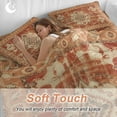 thumbnail image 4 of Retro Ethnic Bedding Duvet Cover Set Full Size 4 Pieces Tribal Boho Orange Vintage Oriental Bedding Set with Zipper Closure, 1 Comforter Cover 86x86 Inches 1 Flat Sheet & 2 Pillow Cases, 4 of 7
