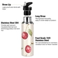 thumbnail image 3 of Yayeee 20oz Insulated Water Bottle Double Wall Stainless Steel with Flip Straw Lid, Watercolor Cherry, 3 of 7
