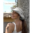 thumbnail image 4 of Sun Hats for Women Ponytail UPF 80+ Beach Summer Hat Wide Brim Packable Cowboy Hat, 4 of 5