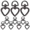 thumbnail image 1 of GOOHOCHY 10 mosquetones de metal con forma de corazón, hebilla de gancho para joyería DIY, cierre de resorte de metal, gancho de clip a presión con forma de corazón., 1 of 7