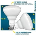 thumbnail image 6 of Sunperian BR40 LED Flood Light Bulb 13W=85W 2700K Warm White 1400lm Dimmable Fixture Rated UL Listed E26 4-Pack, 6 of 7