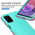 thumbnail image 6 of Xhy Samsung Galaxy A03S Case with Privacy Screen and Lens Protector Military Grade Full Body Protection 3 in 1 Shock Drop Resistant Rugged Rubber Durable Detachable for Galaxy A03S Phone - Teal Pink, 6 of 10