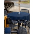 thumbnail image 4 of Outdoor Tablecloth with Umbrella Hole and Zipper, Navy Blue Geometric Square Table Cloth 60x60 Inch Waterproof Tablecloth, Farmhouse Geo Retro Art Watercolor Picnic Table Cover for Patio Camping, 4 of 7